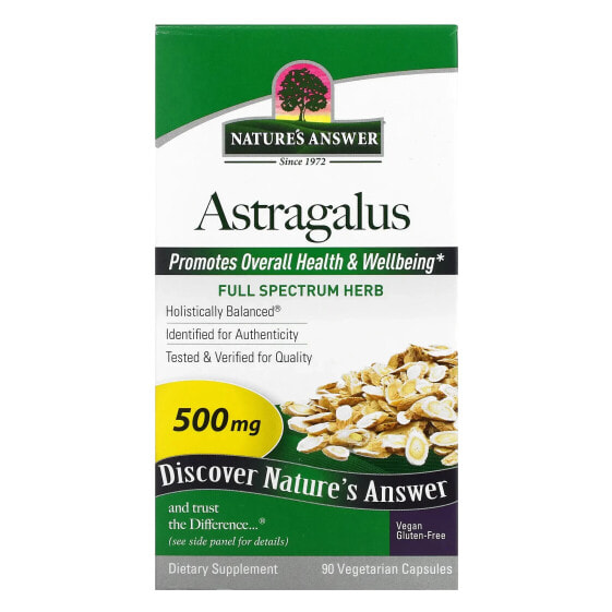 Травяные капсулы Nature's Answer Astragalus, 500 мг, 90 штук