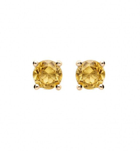 Delicate gold-plated citrine stone earrings PO/SE10230C