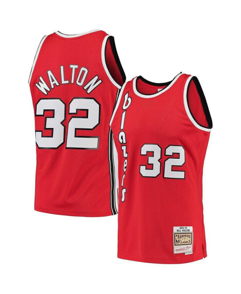 Men's Bill Walton Red Portland Trail Blazers 1976-77 Hardwood Classics Swingman Player Jersey