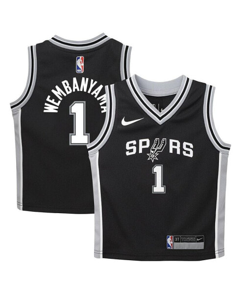 Preschool Boys and Girls Victor Wembanyama Black San Antonio Spurs Swingman Player Jersey - Icon Edition