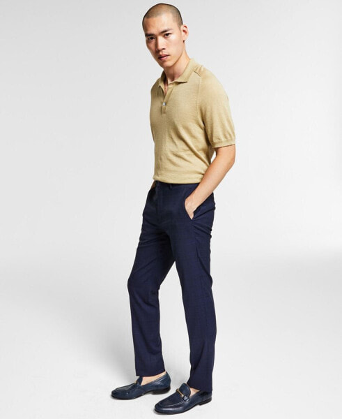 Men's Skinny Fit Wrinkle-Resistant Wool-Blend Suit Separate Pant, Created for Macy's