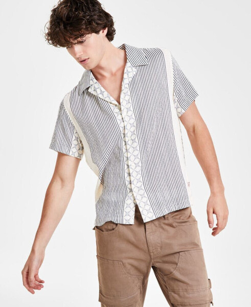 Men's Meyer Geo Stripe Dobby Button-Down Camp Shirt