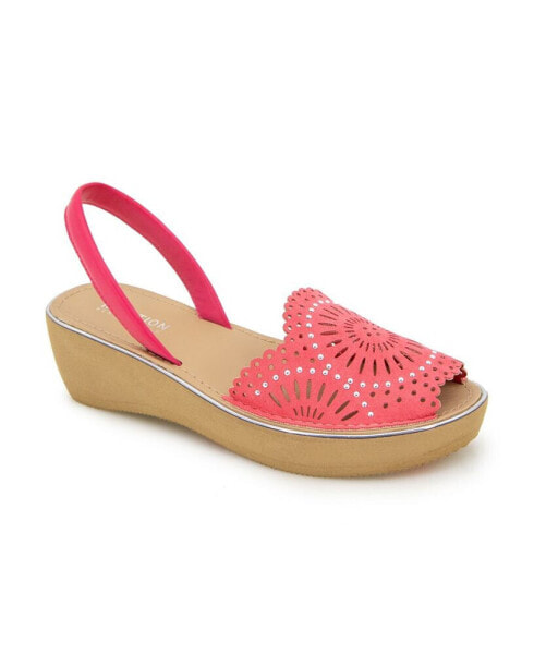 Women's Fine Glass Laser Wedge Sandals