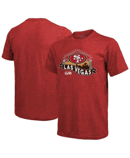 Men's Threads Scarlet San Francisco 49ers Super Bowl LVIII Tri-Blend T-shirt