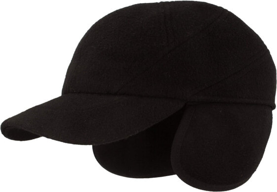 Breiter Winter Baseball Cap, Schirmmütze mit Teflon® Membran, ausklappbarer Ohrenschutz, Wolle, Grau 59