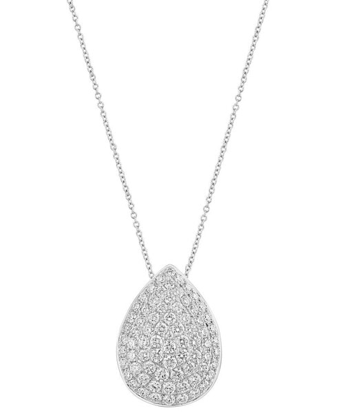 EFFY® Diamond Pavé Teardrop 18" Pendant Necklace (2-7/8 ct. t.w.) in 14k White Gold