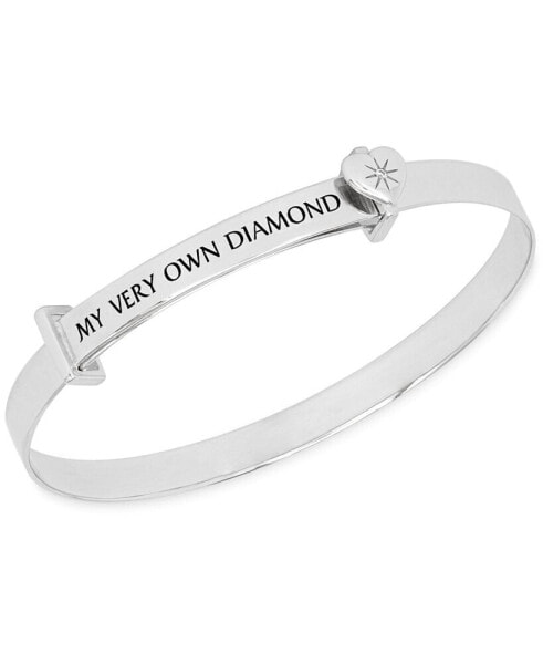 Children's Diamond Accent Expander Bangle Bracelet in Sterling Silver