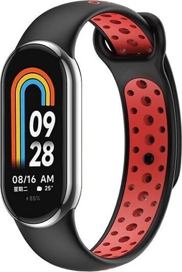 Beline Beline Pasek Mi Band 8 Design Czarno-Czerwony /Black-Red