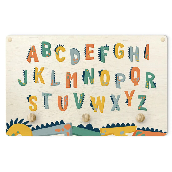 Kindergarderobe Buntes Dino Alphabet