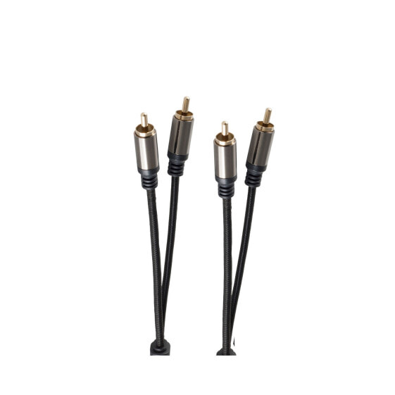 Кабель аудио ShiverPeaks BS20-41025 - 2 x RCA - Мужской - 2 x RCA - Мужской - 1 м - Черный