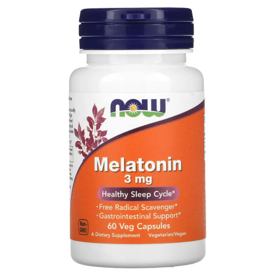 Витамины для здорового сна NOW Melatonin 3 мг, 180 капсул