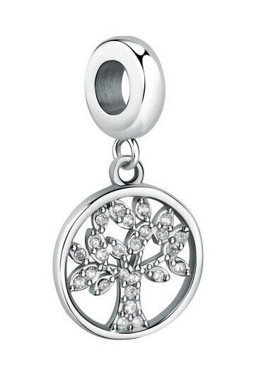 Charming steel pendant with crystals SCZ1276