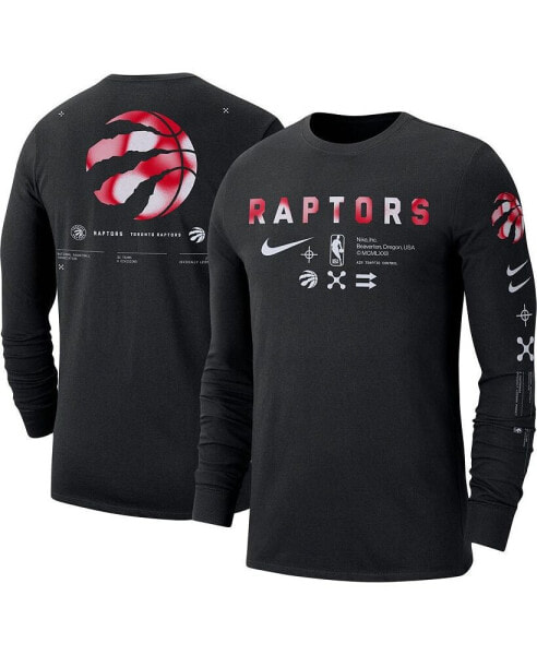 Men's Black Toronto Raptors Essential Air Traffic Control Long Sleeve T-shirt