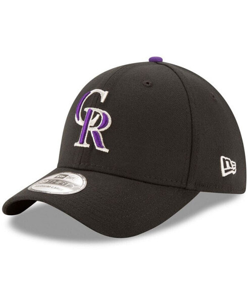 Men's Black Colorado Rockies Game Team Classic 39THIRTY Flex Hat