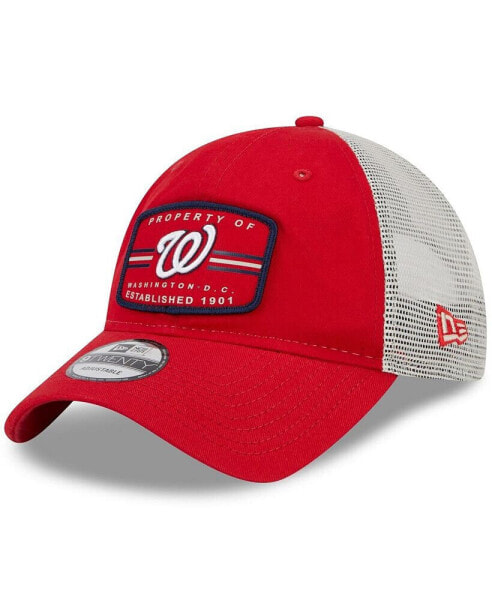 Men's Red Washington Nationals Property Trucker 9TWENTY Snapback Hat
