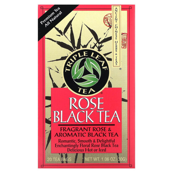 Чай ароматизированный Triple Leaf Tea "Черная роза", 20 пакетиков, 30 г