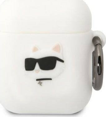 Karl Lagerfeld Etui Karl Lagerfeld KLA2RUNCHH Apple AirPods 2/1 cover biały/white Silicone Choupette Head 3D