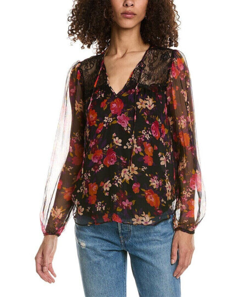 Johnny Was Flora Silk Blouse Women's