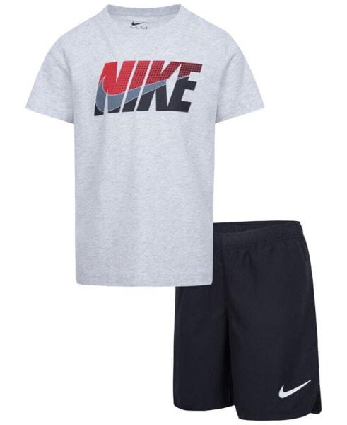 Little Boys T-shirt and Woven Shorts, 2 Piece Set