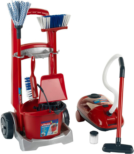 Theo Klein Vileda Broom Waggon with Vacuum Cleaner, Toy