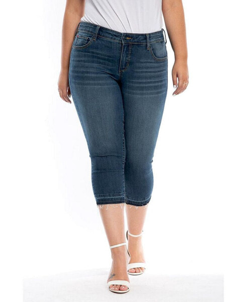 Plus Size Mid Rise Crop Jeans