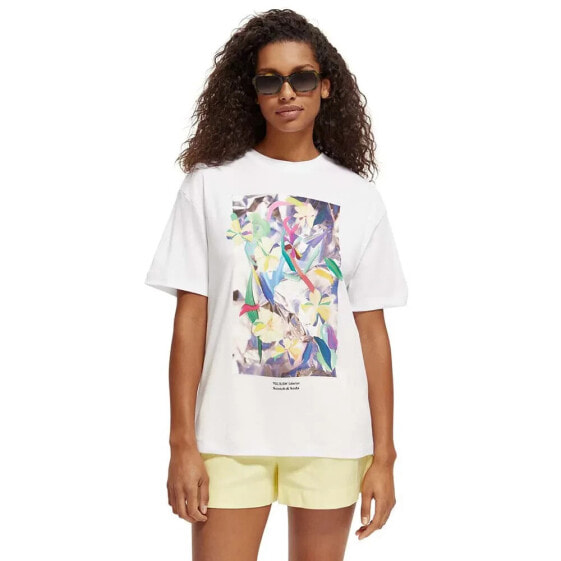 SCOTCH & SODA Digital Flowers Loose Fit short sleeve T-shirt