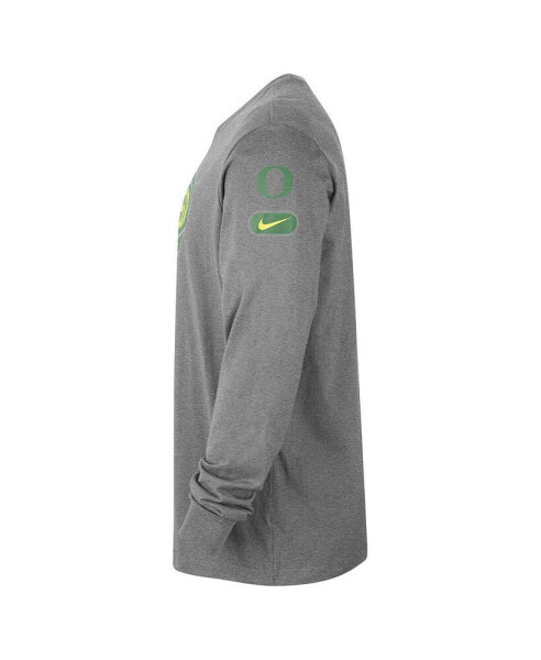 Men's Heather Gray Oregon Ducks Fast Break Long Sleeve T-shirt