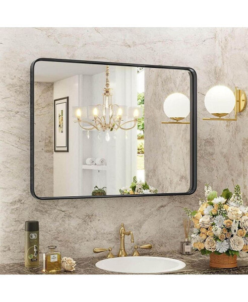 Bathroom Mirror Vanity Mirror For Wall, Aluminum Alloy Framed Wall Mirror Farmhouse, 40"×30"