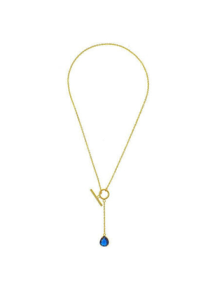 Rivka Friedman poppy Crystal Teardrop Toggle Lariat Necklace