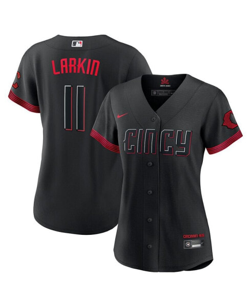 Women's Black Cincinnati Reds Barry Larkin 2023 City Connect Replica Player Jersey