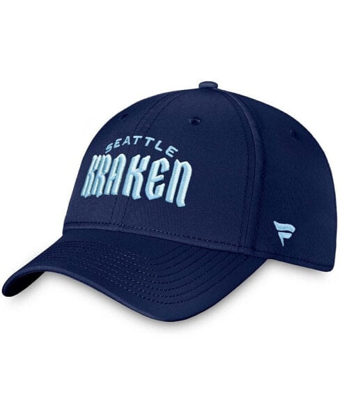 Men's Deep Sea Navy Blue Seattle Kraken Wordmark Flex Hat