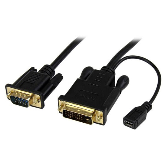 StarTech.com 3 ft DVI to VGA Active Converter Cable – DVI-D to VGA Adapter – 1920x1200 - 0.9 m - VGA (D-Sub) - DVI-D + USB - Male - Male/Female - Straight