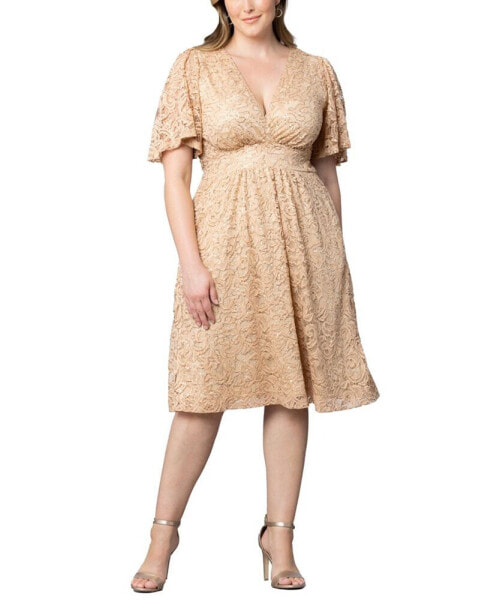 Коктейльное платье с пайетками KIYONNA Starry Lace Plus Size