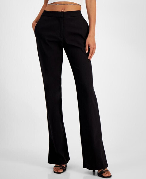 Women's Harlie Solid-Color Mid-Rise Boot-Cut Pants