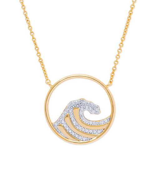 Macy's diamond Accent Wave Gold Plate Necklaces