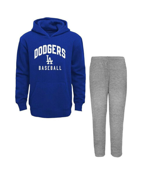 Toddler Boys and Girls Royal, Gray Los Angeles Dodgers Play-By-Play Pullover Fleece Hoodie and Pants Set