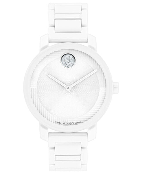 Women's Swiss Bold Evolution 2.0 White Ceramic Bracelet Watch 34mm