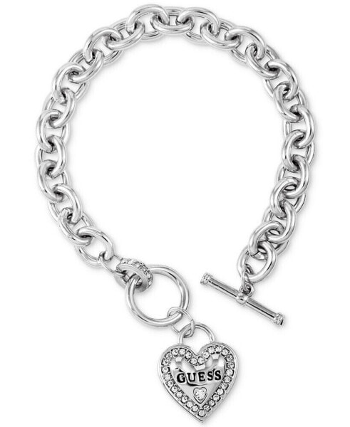 Браслет Guess silver-Tone Pavé Heart.