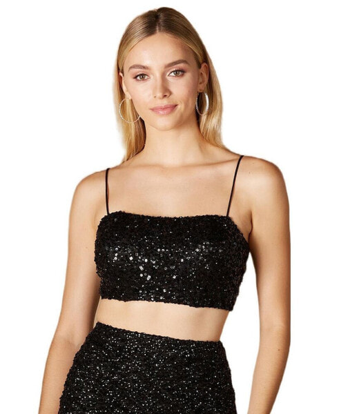 Women's - Spaghetti Strap Beaded Top