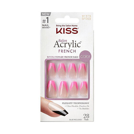 Накладные ногти Kiss Французский маникюр Acrylic Color - квадратные, 28 шт.
