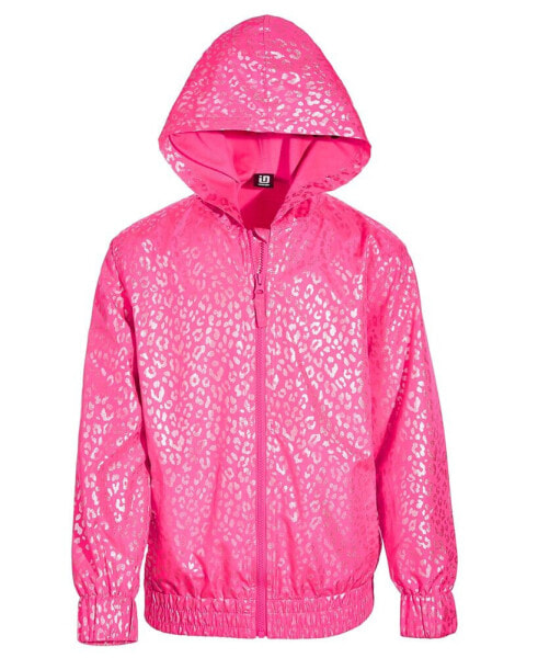 Куртка для малышей ID Ideology с увеличенным размером для девочек в леопардовом принте, с капюшоном