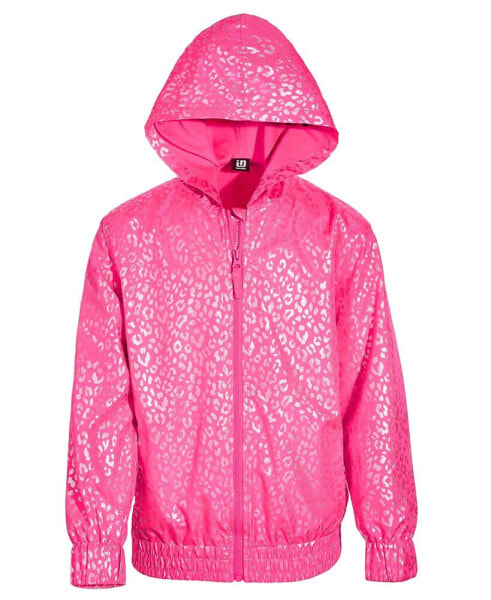 Big Girl Leopard-Print Hooded Windbreaker Jacket, Created for Macy's