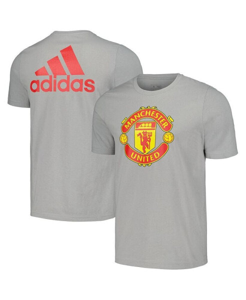 Men's Gray Manchester United Three-Stripe T-shirt