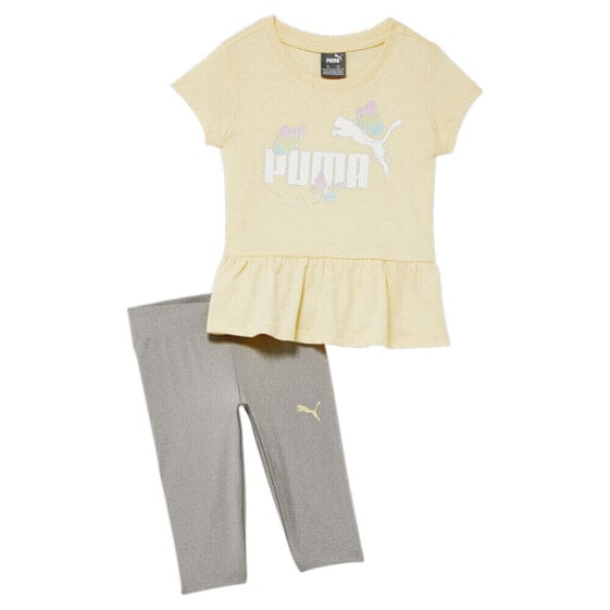 Puma TwoPiece Crew Neck Short Sleeve T-Shirt & Capri Leggings Set Toddler Girls