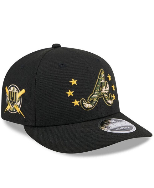 Men's Black Atlanta Braves 2024 Armed Forces Day Low Profile 9FIFTY Snapback Hat