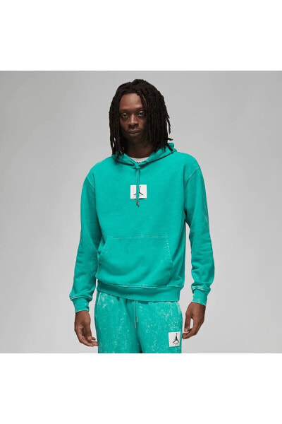 Толстовка Nike Jordan Flight Fleece Washed Pullover Hoodie 'Emerald' - DR3087-322