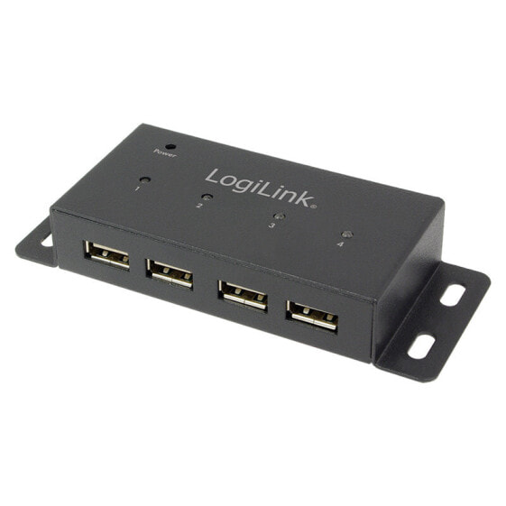 LogiLink UA0141A - USB 2.0 - 480 Mbit/s - Black - Metal - 1 m - RoHS