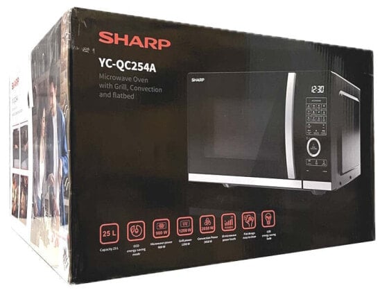 Sharp YC-QC254AE-B 25 Liter 900 W Kombi-Mikrowelle schwarz