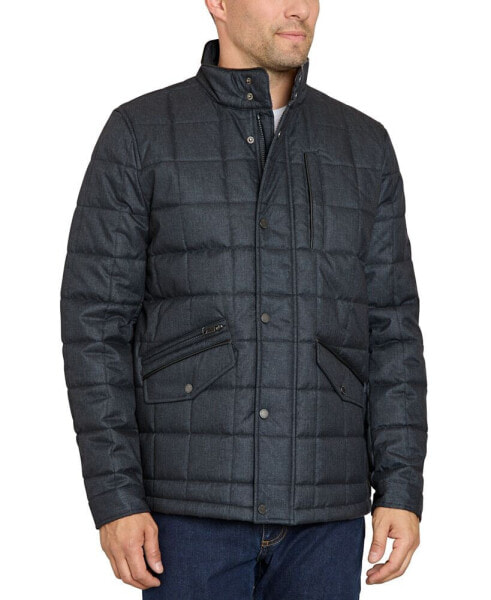 Men's Box-Quilted Stand-Collar Puffer Jacket