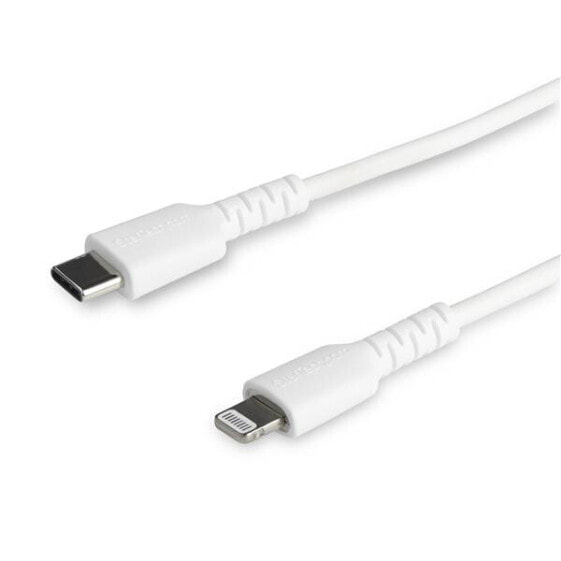 StarTech.com 3 foot (1m) Durable White USB-C to Lightning Cable - Heavy Duty Rugged Aramid Fiber USB Type A to Lightning Charger/Sync Power Cord - Apple MFi Certified iPad/iPhone 12 - White - USB C - Lightning - 1 m - Male - Male